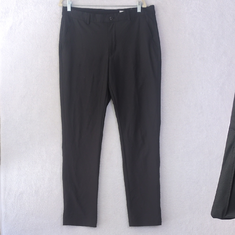 Greg Normal Mens Black Flex Straight Leg Performance Pants 34X32